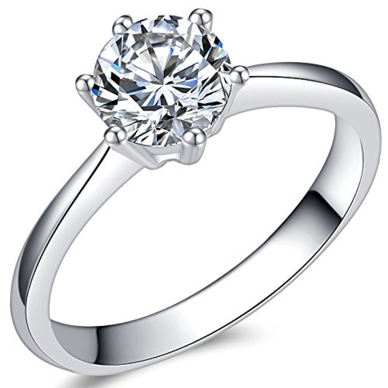 1.0 Carat Classical Stainless Steel Solitaire…