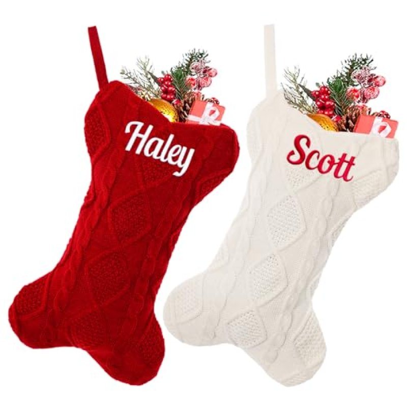 CRSTAFU 1Pc Personalized Dog Christmas Stockings,…