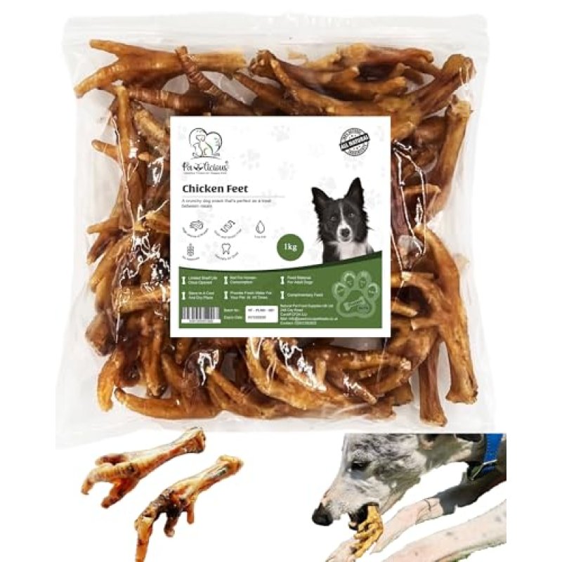 PAWLICIOUS 1Kg 100% Natural Dried Chicken Feet…