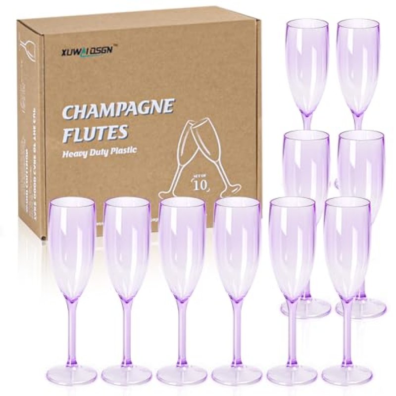 XUWAIDSGN 10 Pcs Champagne Flutes Plastic Wine…