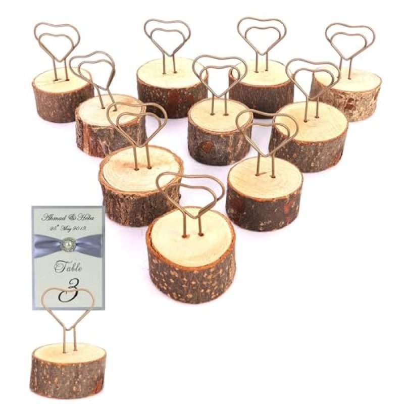 10Pcs Place Card Holders, Rustic Wooden Name…