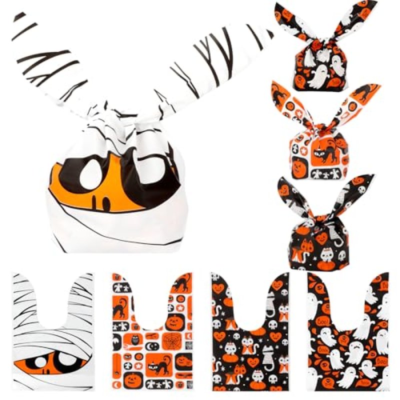 100 Pack Halloween Treat Bags for Trick or Treat …