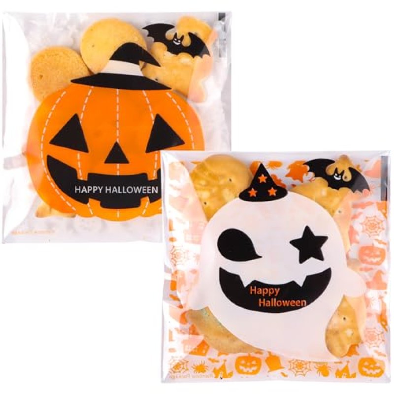 100 Pcs Halloween Cellophane Self Adhesive Cookie…
