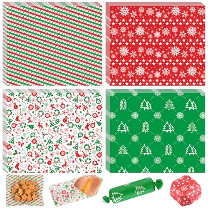 PLULON 100 Pcs Christmas Food Basket Liners Wax…