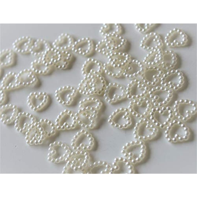 HONGBE 100 Ivory Pearl Heart Shape Bead Wedding…