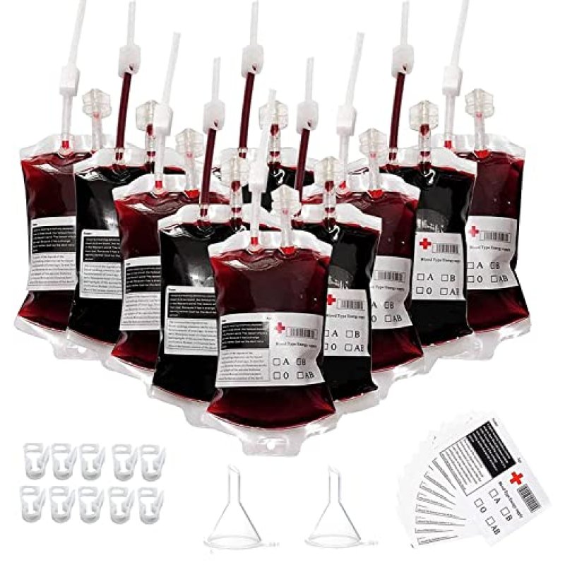 10pcs Blood Bag for Drinks Halloween Party 10…
