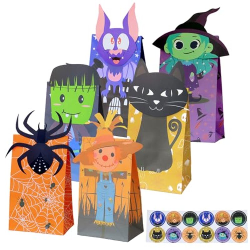12Pcs Gift Bags Halloween Paper Party Favour Bags…