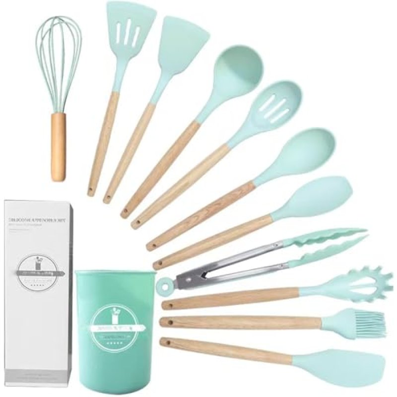 12 Pcs Silicone Cooking Kitchen Utensils Set,Non…
