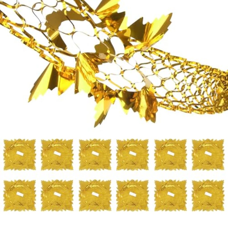 12 Pcs Gold Christmas Ceiling Decorations…