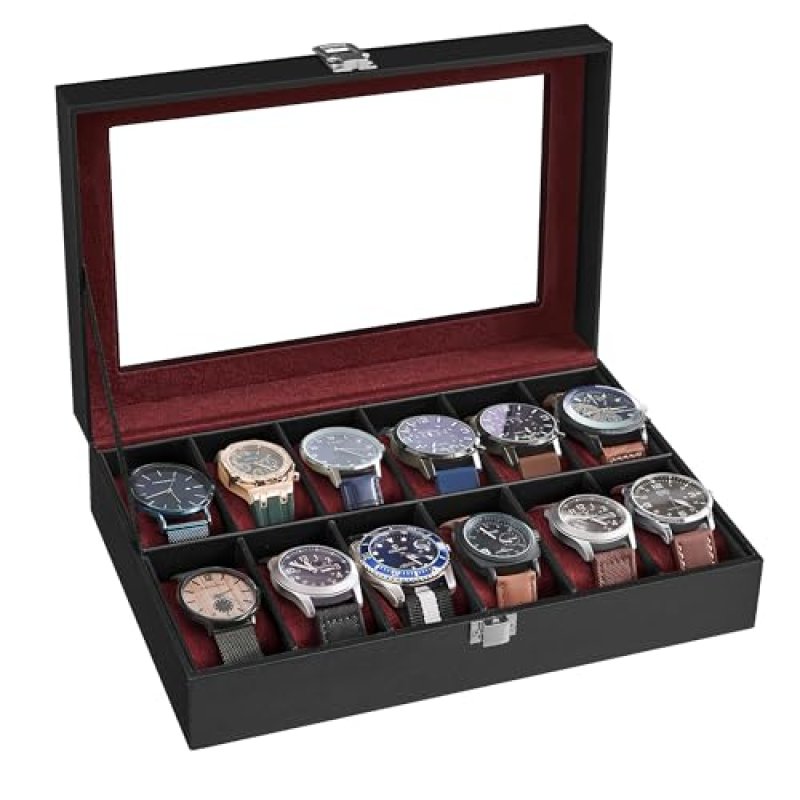SONGMICS 12-Slot Watch Box