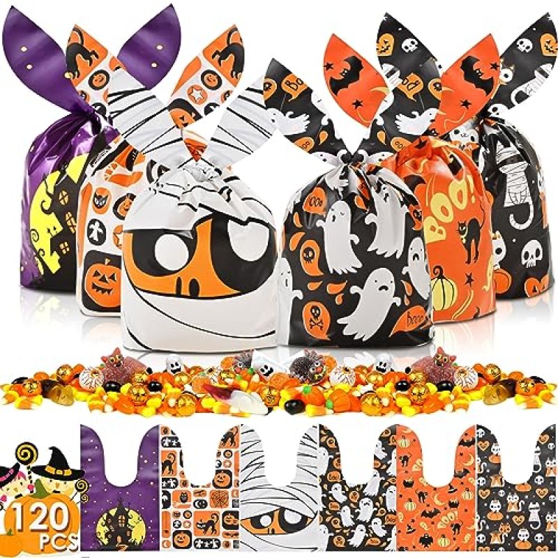120PCS Halloween Sweets Candy Bags for Trick or…