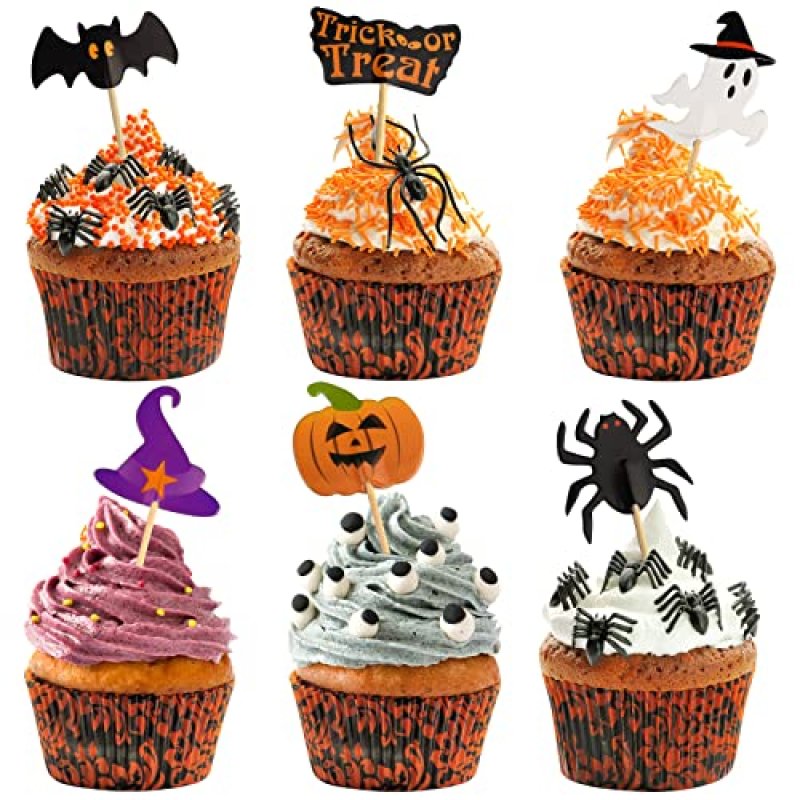 FEPITO 120 Piece Halloween Decoration Set -…