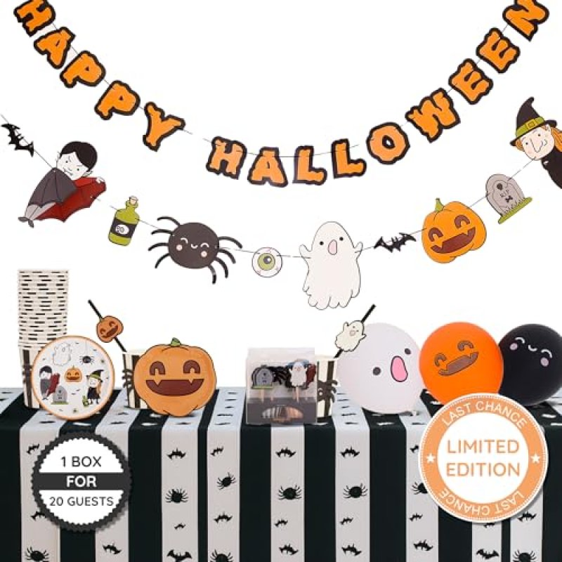 123 pcs Halloween Party Tableware Supplies - 20x…