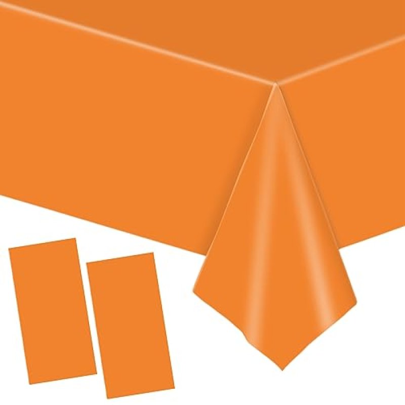 YAAVAAW 137x274cm Orange Plastic Table Cloth…