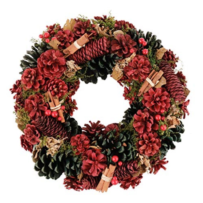 14" Christmas Wreath Decorated Red Green Pine…