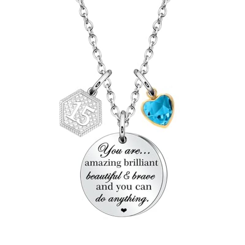 HEYEJET 15th Birthday Charm Necklace