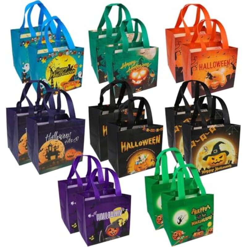 16PCS Halloween Trick or Treat Bags,Halloween…