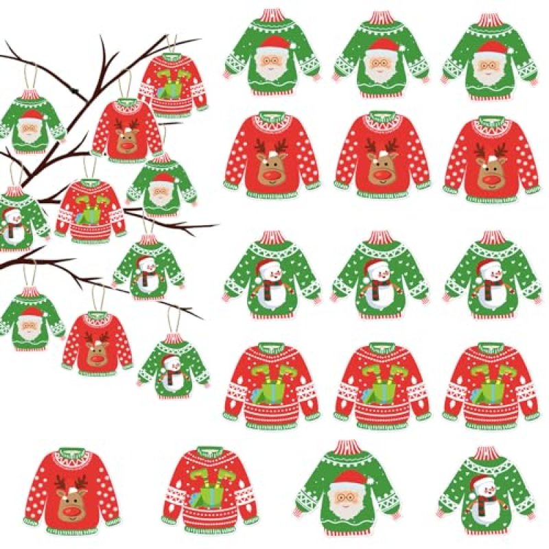 16 Pcs Christmas Ugly Sweater Hanging Ornaments…