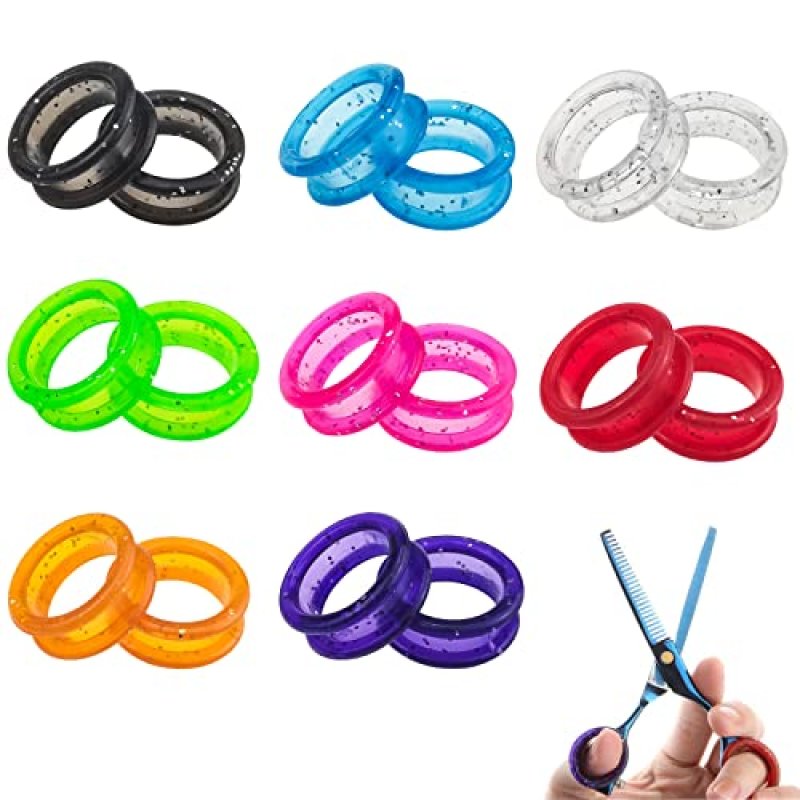 16 PCS Soft Silicone Scissors Finger Rings Dog…