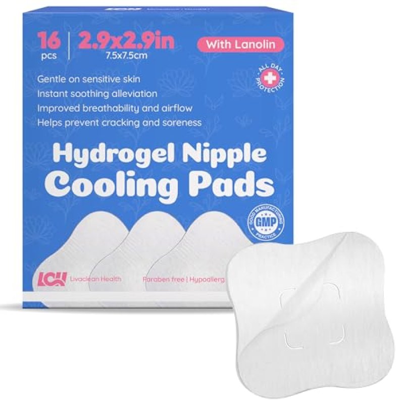16CT Hydrogel Nipple Pads for Breastfeeding with…