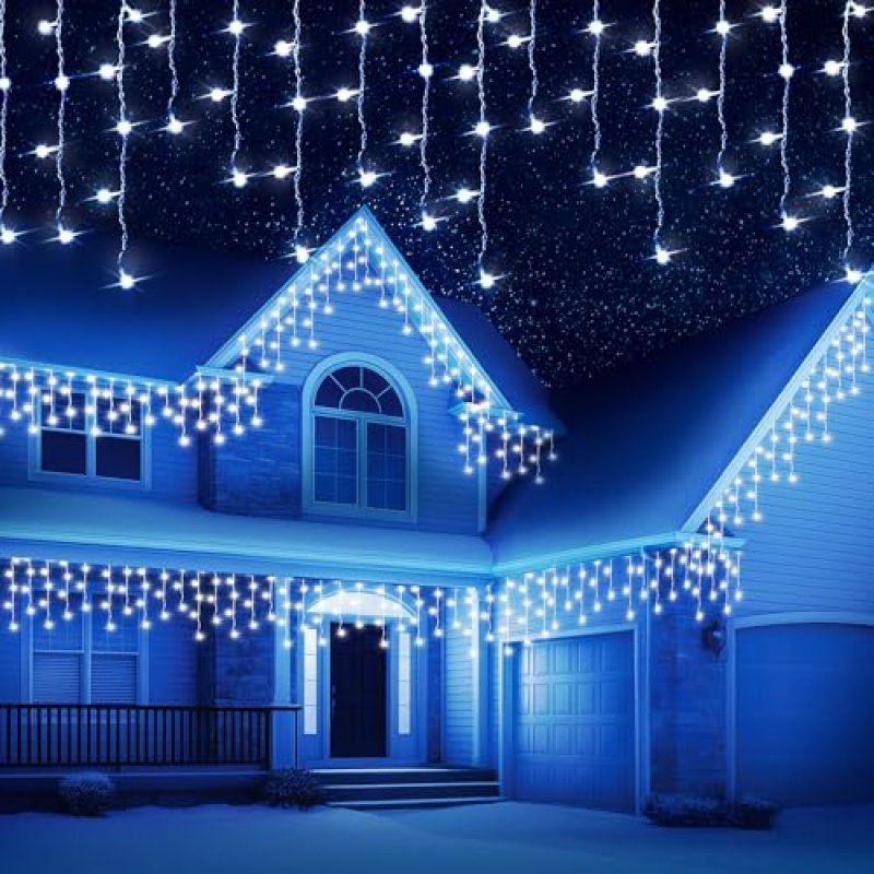 CUQOO 17m Christmas Icicle Lights – 480 Cool…