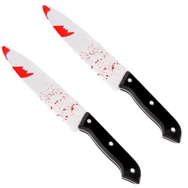 VEYLIN 2 Pack Halloween Bloody Knife Prop…