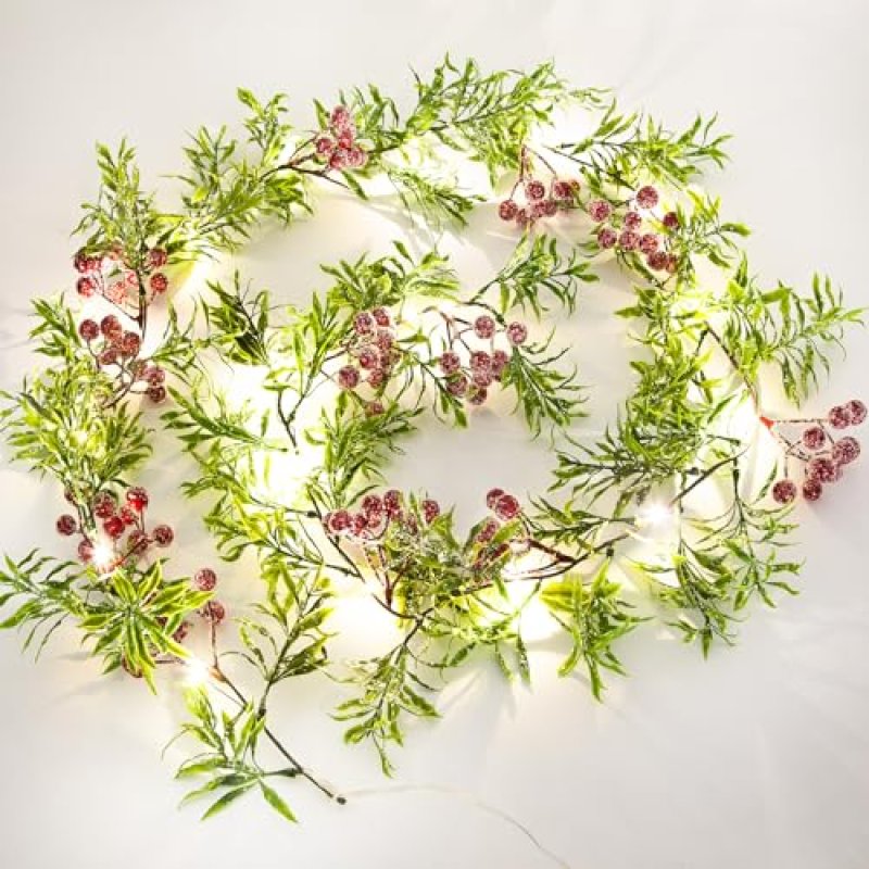 2 Pack Christmas Garland String Lights, 5.9Ft…