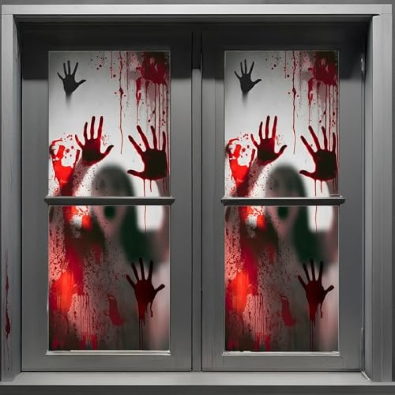 2PCS Halloween Giant Spooky Scary Window Posters …