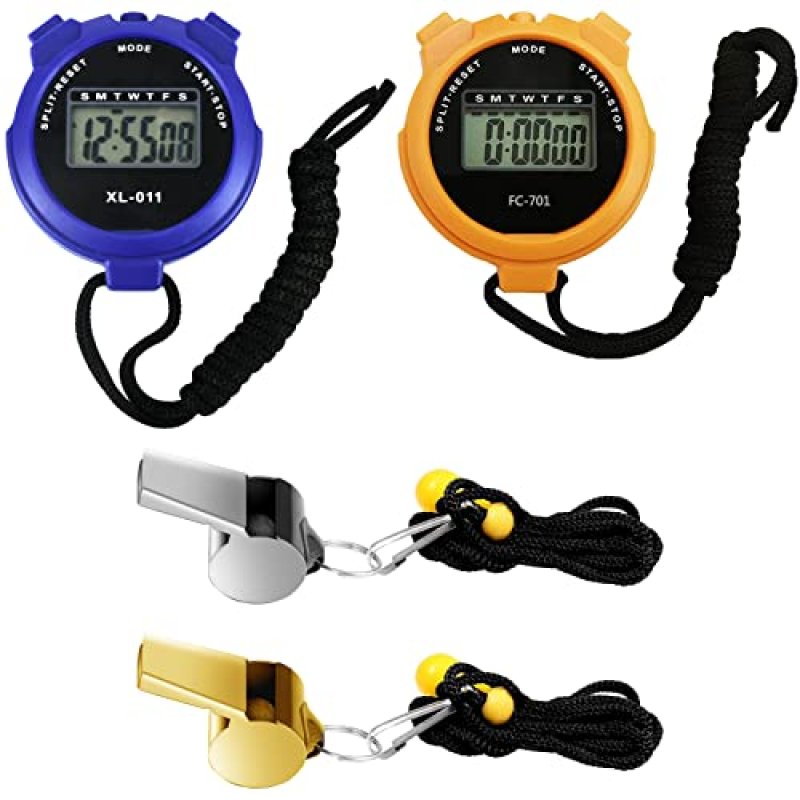 2 Pcs Digital Sport Stopwatch Timer with 2…