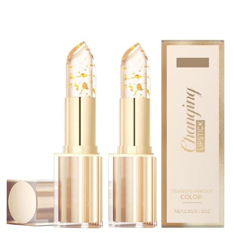 2Pcs Colour Changing Lipstick, PH Adjusting Clear…