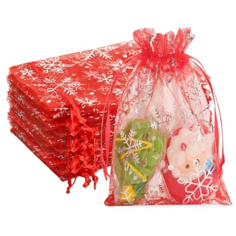 G2PLUS Red Christmas Organza Bags, 10x15CM…