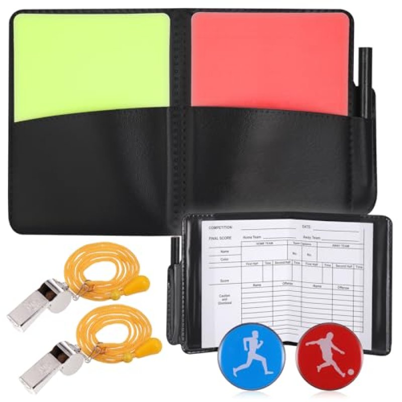 JIZZU 2 Sets Sports Referee Kit, Red and Yellow…
