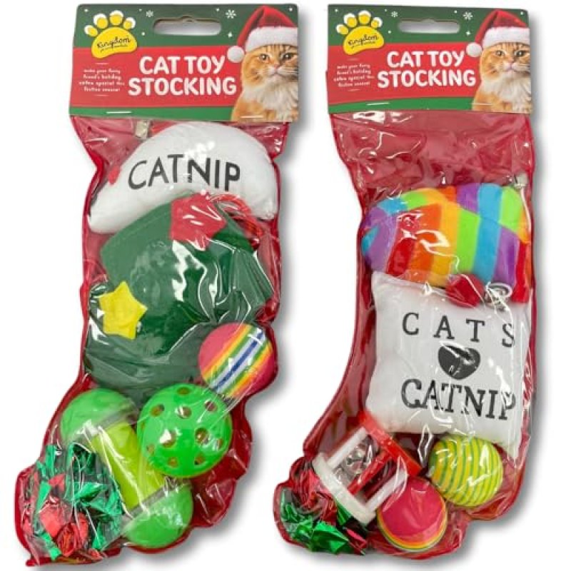 2 x Cat Toy Stockings - Festive Fun For Your…