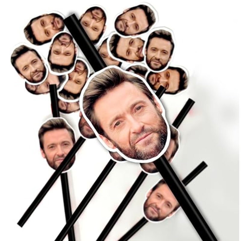 200 Personalised Face Straws - Custom Cut-Out…