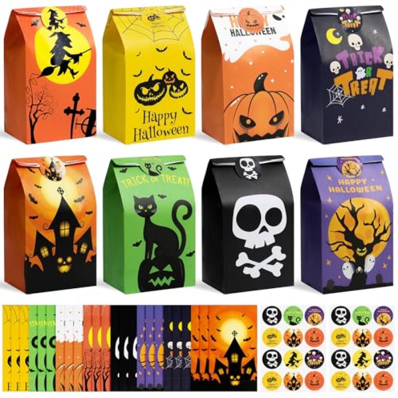 GOMANCHE 24 Pcs Halloween Treat Paper Bags -…