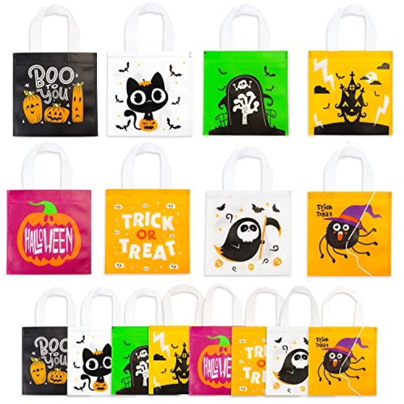 FINGOOO 24 pieces Halloween Non-woven Bags, 8 by…