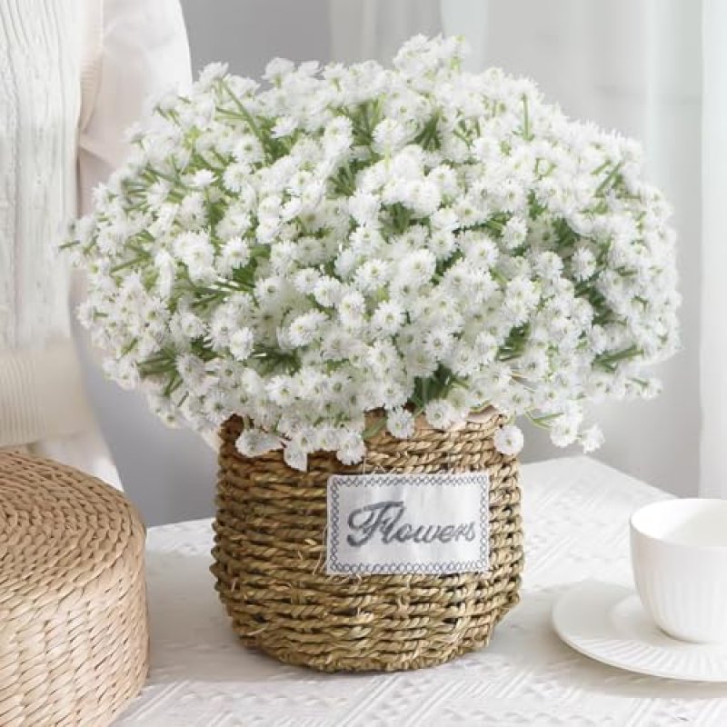 DBCMEW 25pcs Artificial Flowers, White Gypsophila…
