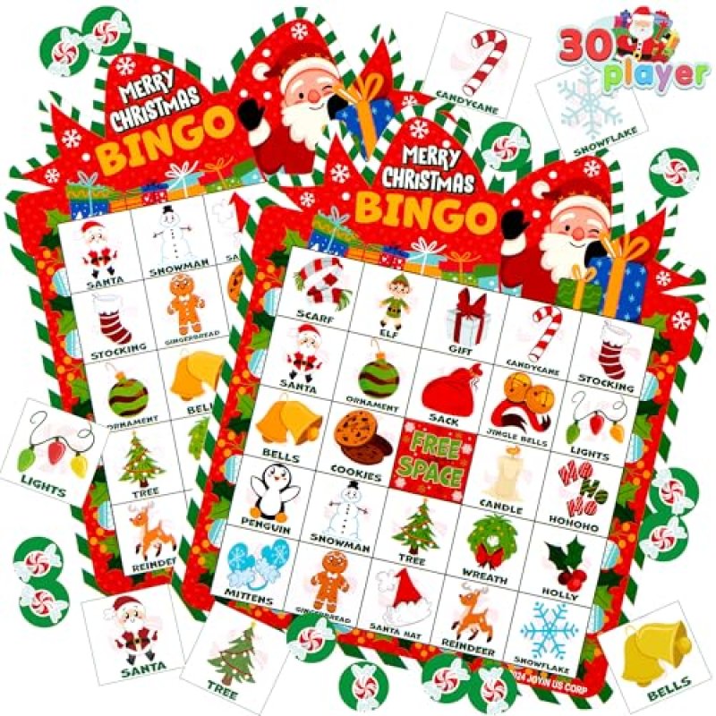 JOYIN 28 Players Christmas Bingo Cards (5x5) for…