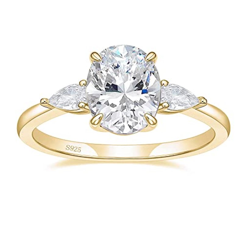 EAMTI 3CT 925 Sterling Silver Engagement Rings 3…