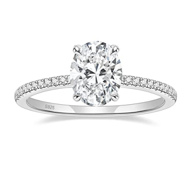 EAMTI 3CT 925 Sterling Silver Engagement Rings…