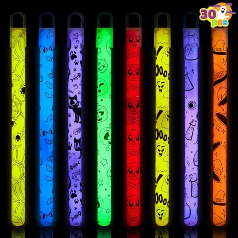JOYIN 30 Pcs Halloween Assorted Glow Stick…