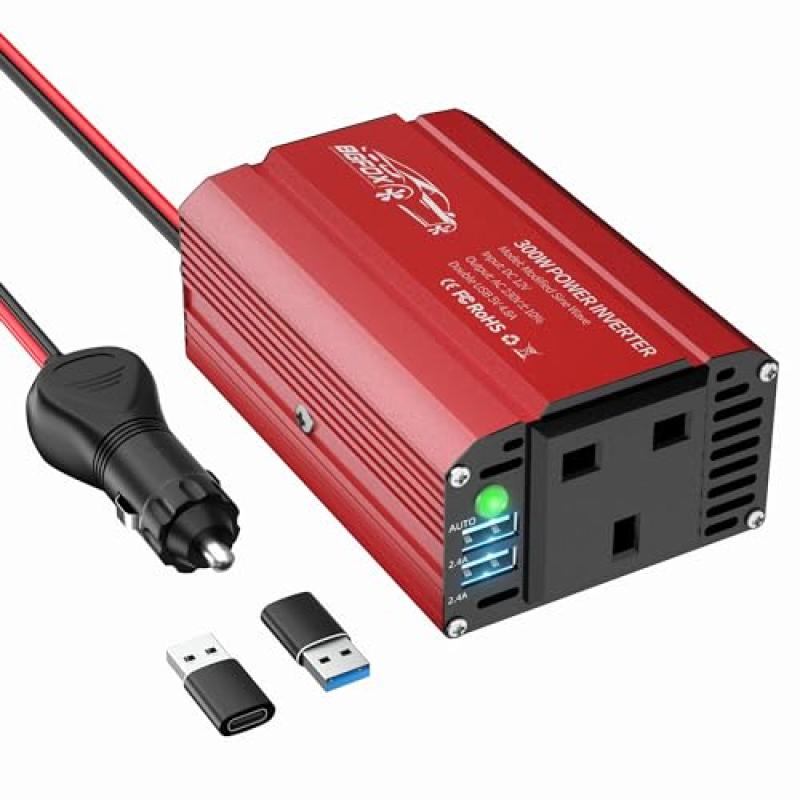 BGFOX 300W Car Power Inverter with Dual USB Ports