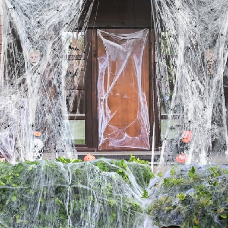 TOEKSIX 300g Halloween Spider Web with 60 Plastic…
