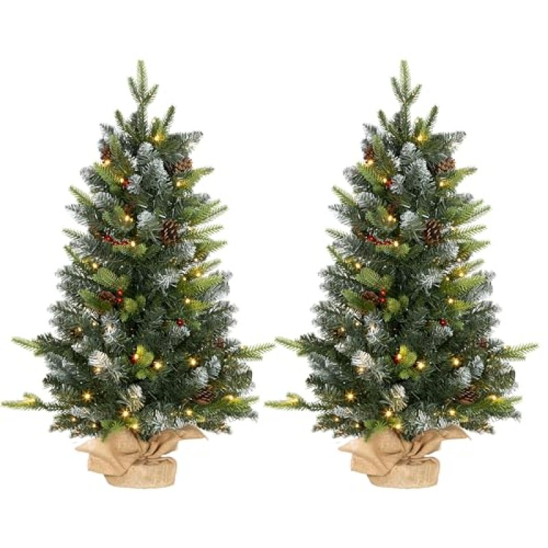 HOMCOM 3ft Prelit Christmas Tree