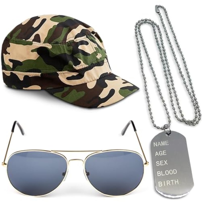 3pc Army Costume Accessories Women and Men - Army…