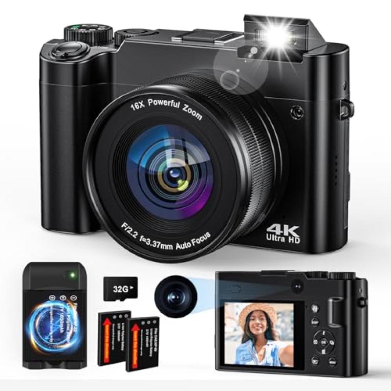 4K 64MP Digital Camera with Autofocus