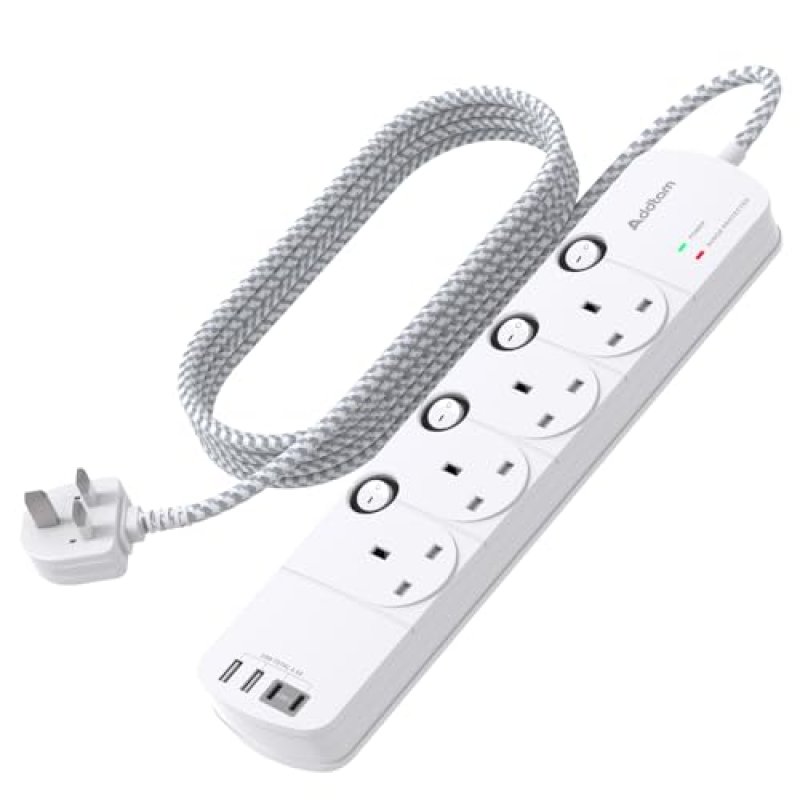 4-Way Power Strip with USB