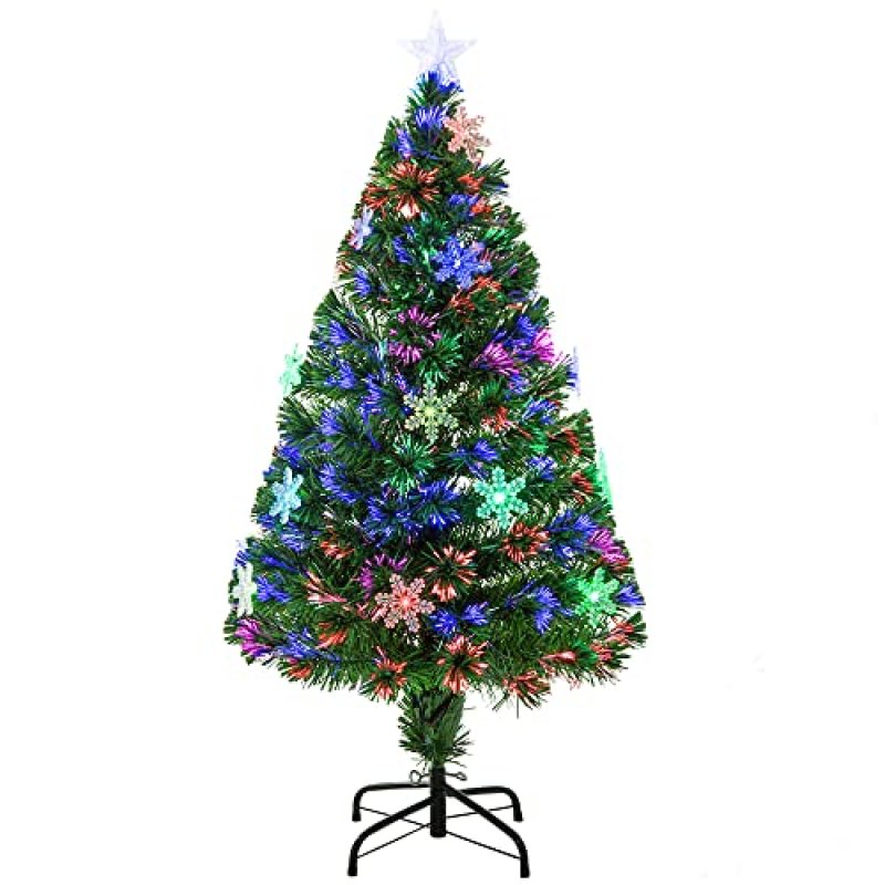 HOMCOM 4FT Fibre Optic Christmas Tree