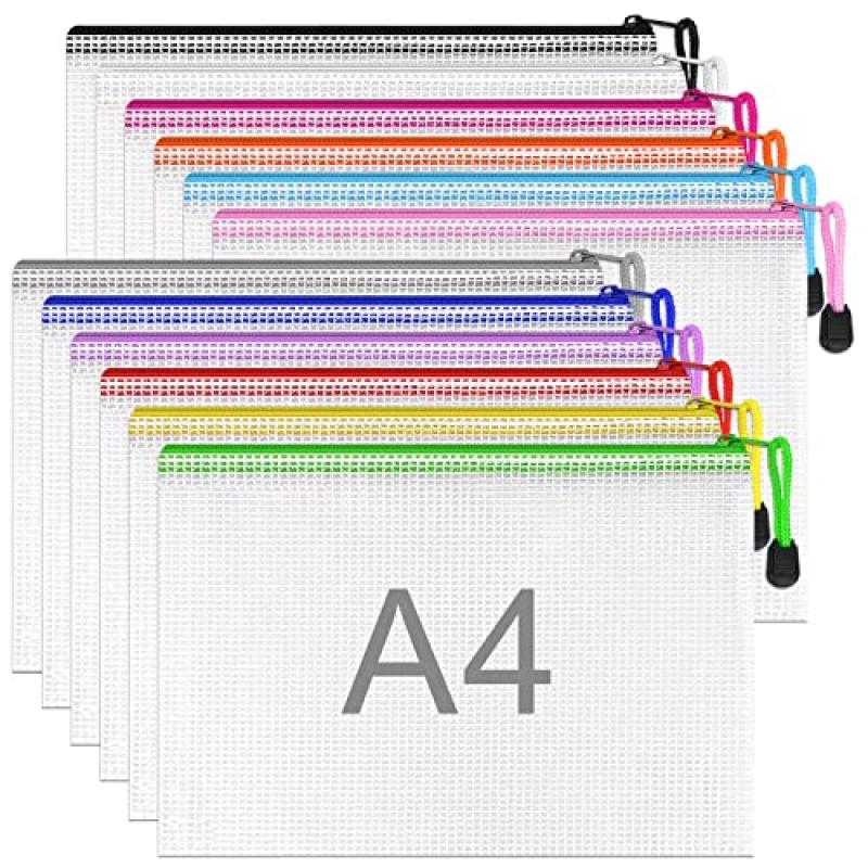 A4 Plastic Zip Wallets