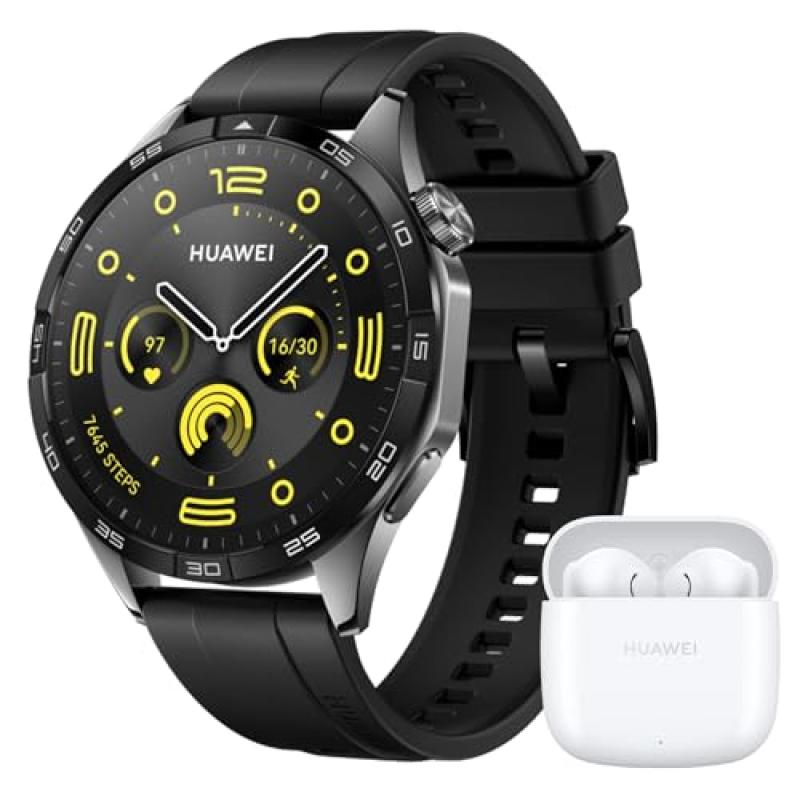 HUAWEI WATCH GT 4 Smart Watch & FreeBuds SE2 White Earphones